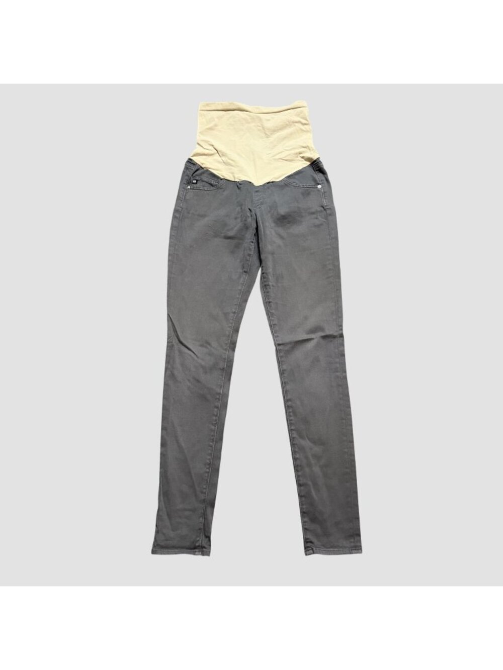 AG Adriano Goldschmied Charcoal Gray Maternity Skinny Jeans 27 Full Panel Pants